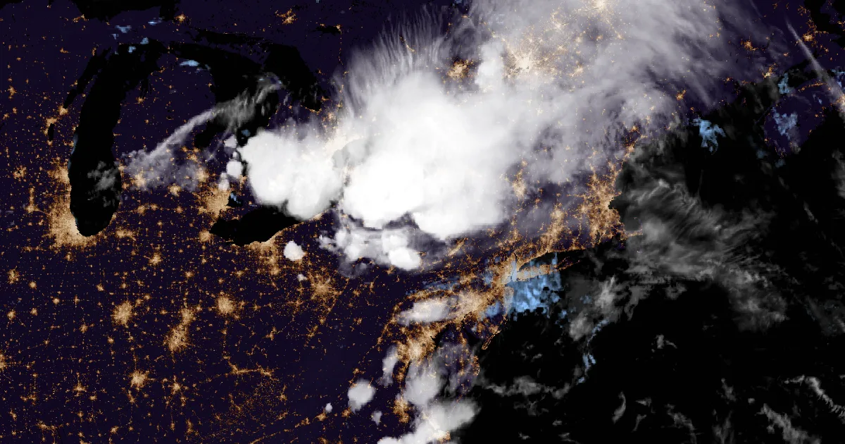 GOES satellite view of the event region